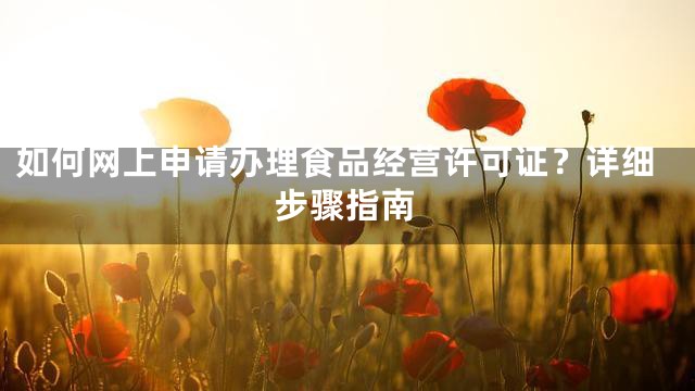 如何网上申请办理食品经营许可证？详细步骤指南