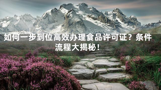 如何一步到位高效办理食品许可证？条件流程大揭秘！
