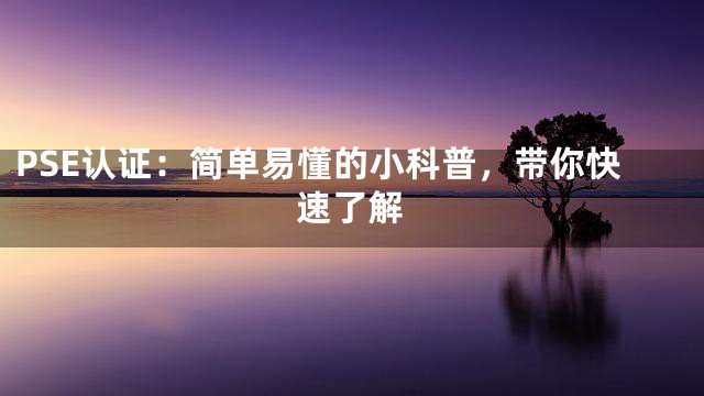 PSE认证：简单易懂的小科普，带你快速了解