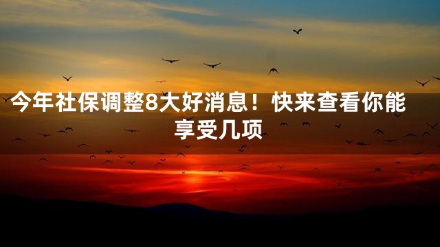 今年社保调整8大好消息！快来查看你能享受几项