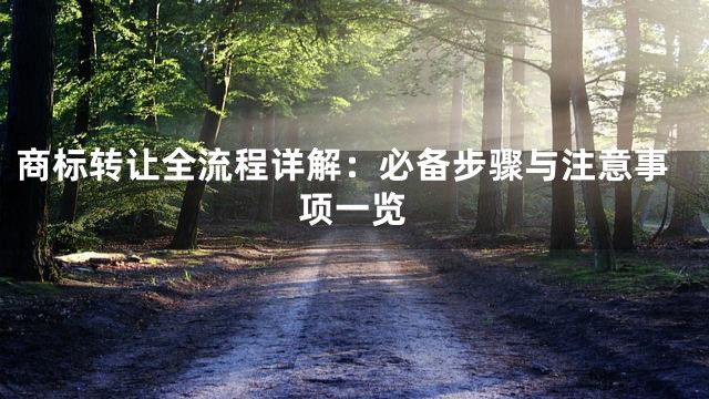 商标转让全流程详解：必备步骤与注意事项一览
