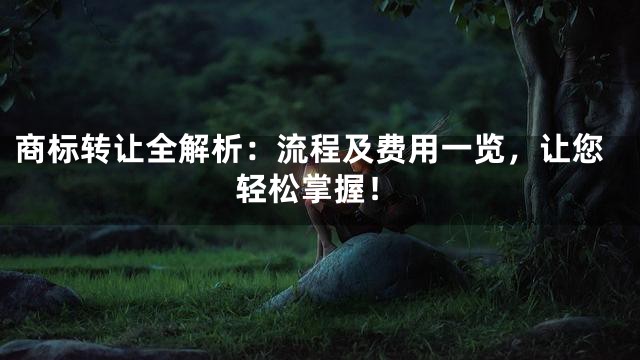 商标转让全解析：流程及费用一览，让您轻松掌握！