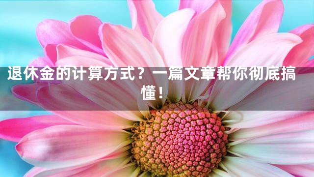 退休金的计算方式？一篇文章帮你彻底搞懂！
