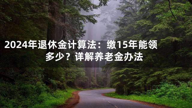 2024年退休金计算法：缴15年能领多少？详解养老金办法