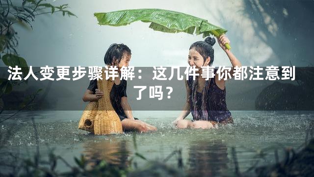 法人变更步骤详解：这几件事你都注意到了吗？