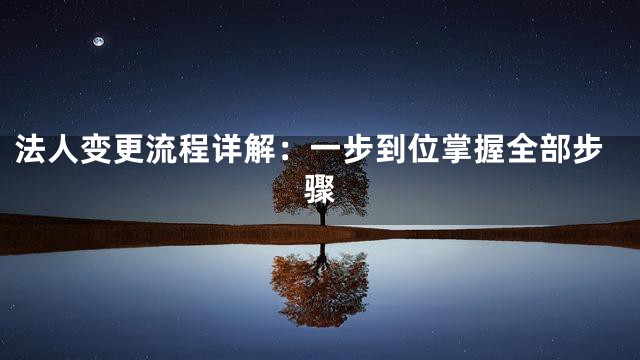 法人变更流程详解：一步到位掌握全部步骤
