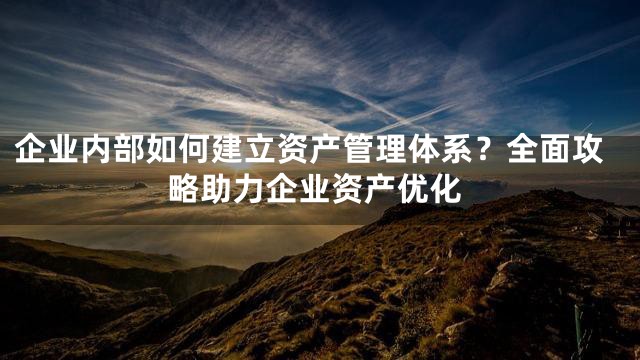 企业内部如何建立资产管理体系？全面攻略助力企业资产优化