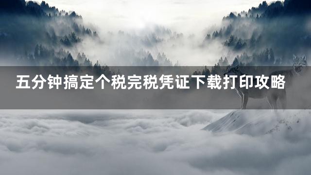 五分钟搞定个税完税凭证下载打印攻略