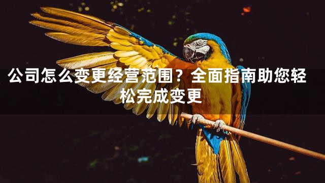 公司怎么变更经营范围？全面指南助您轻松完成变更