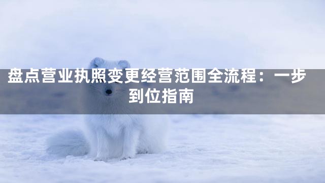 盘点营业执照变更经营范围全流程：一步到位指南