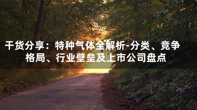 干货分享：特种气体全解析-分类、竞争格局、行业壁垒及上市公司盘点