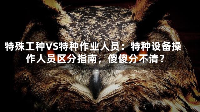 特殊工种VS特种作业人员：特种设备操作人员区分指南，傻傻分不清？