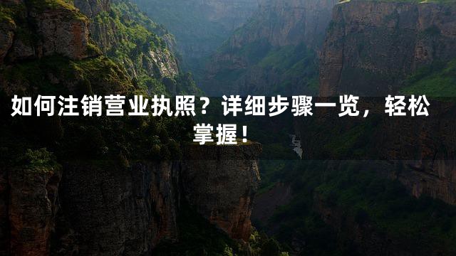 如何注销营业执照？详细步骤一览，轻松掌握！