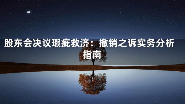 股东会决议瑕疵救济：撤销之诉实务分析指南