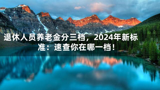 退休人员养老金分三档，2024年新标准：速查你在哪一档！