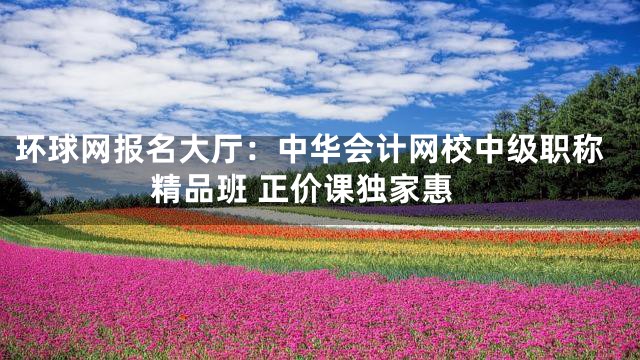 环球网报名大厅：中华会计网校中级职称精品班 正价课独家惠