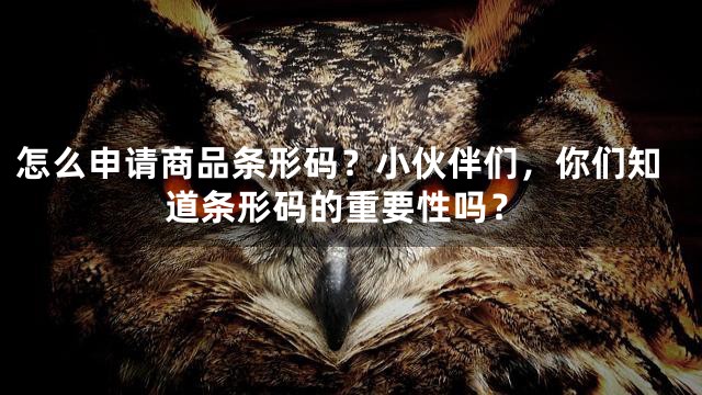 怎么申请商品条形码？小伙伴们，你们知道条形码的重要性吗？