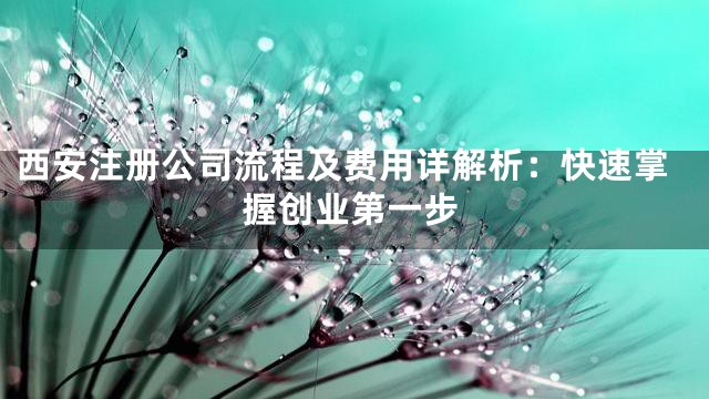 西安注册公司流程及费用详解析：快速掌握创业第一步