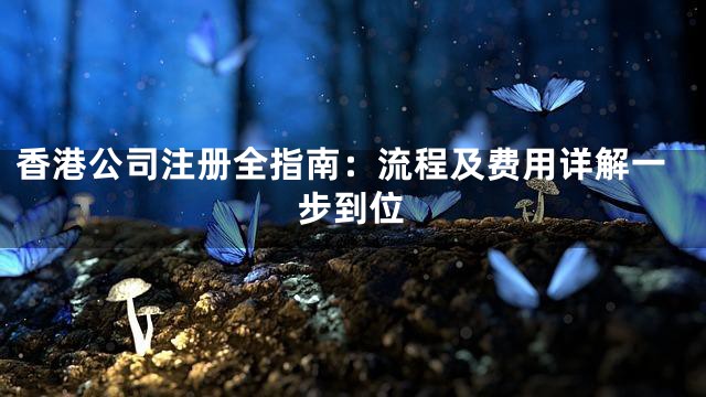 香港公司注册全指南：流程及费用详解一步到位
