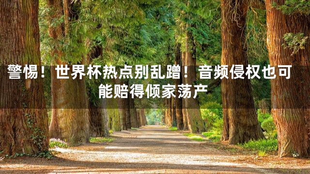 警惕！世界杯热点别乱蹭！音频侵权也可能赔得倾家荡产