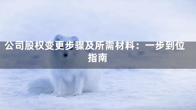 公司股权变更步骤及所需材料：一步到位指南