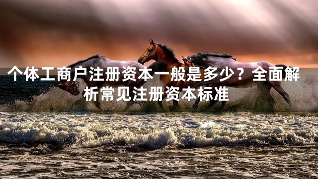 个体工商户注册资本一般是多少？全面解析常见注册资本标准