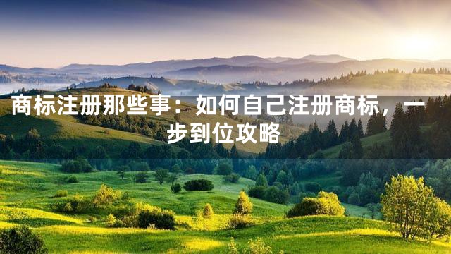 商标注册那些事：如何自己注册商标，一步到位攻略