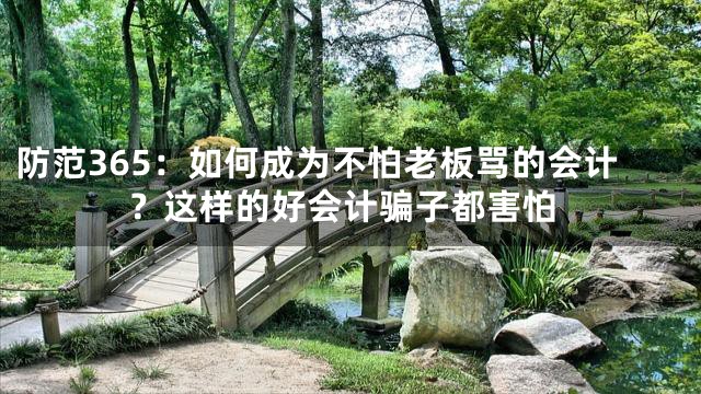 防范365：如何成为不怕老板骂的会计？这样的好会计骗子都害怕