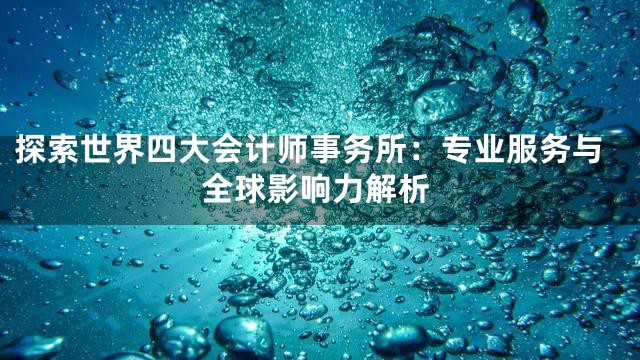 探索世界四大会计师事务所：专业服务与全球影响力解析