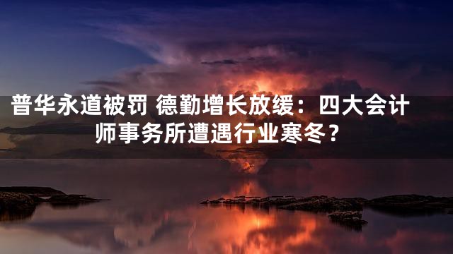 普华永道被罚 德勤增长放缓：四大会计师事务所遭遇行业寒冬？