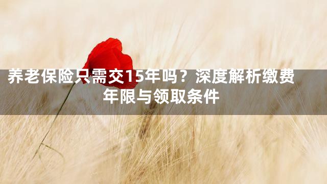 养老保险只需交15年吗？深度解析缴费年限与领取条件