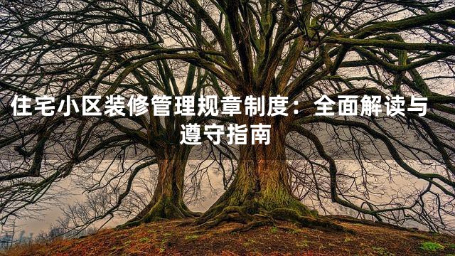 住宅小区装修管理规章制度：全面解读与遵守指南
