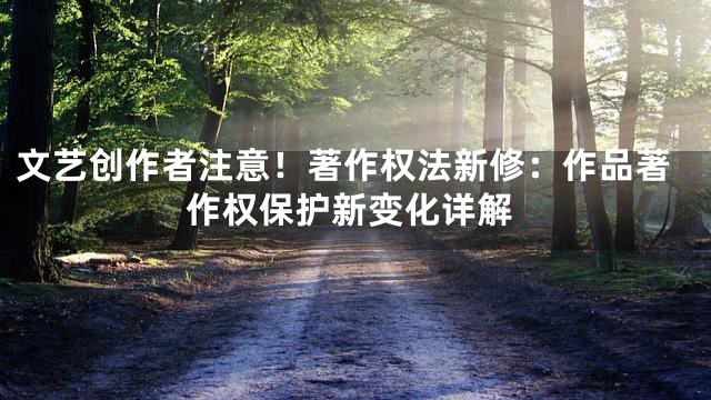 文艺创作者注意！著作权法新修：作品著作权保护新变化详解