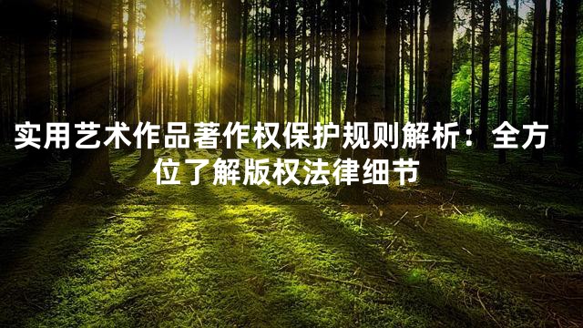 实用艺术作品著作权保护规则解析：全方位了解版权法律细节