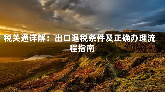税关通详解：出口退税条件及正确办理流程指南