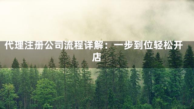 代理注册公司流程详解：一步到位轻松开店