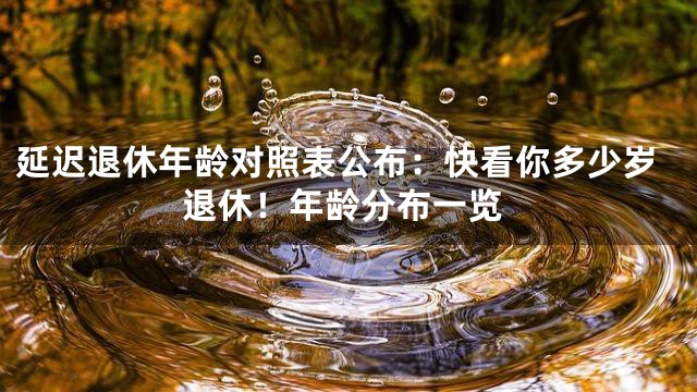 延迟退休年龄对照表公布：快看你多少岁退休！年龄分布一览