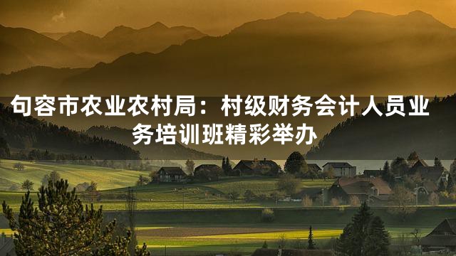 句容市农业农村局：村级财务会计人员业务培训班精彩举办