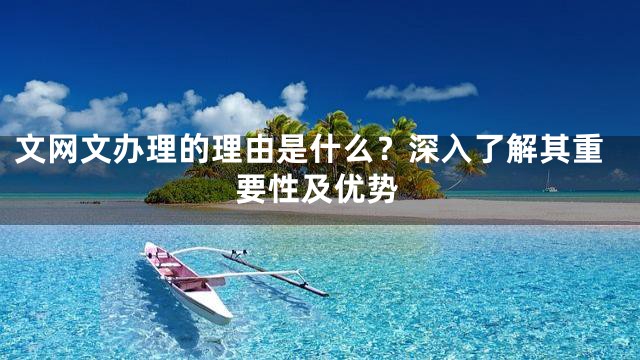 文网文办理的理由是什么？深入了解其重要性及优势