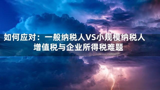 如何应对：一般纳税人VS小规模纳税人增值税与企业所得税难题