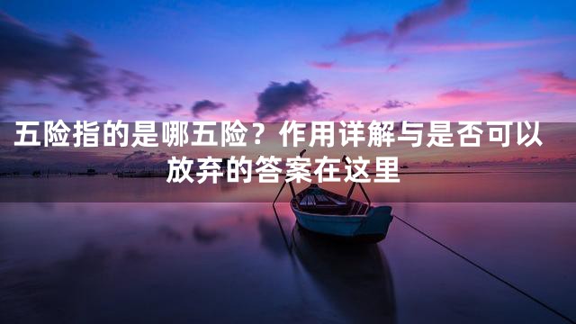 五险指的是哪五险？作用详解与是否可以放弃的答案在这里