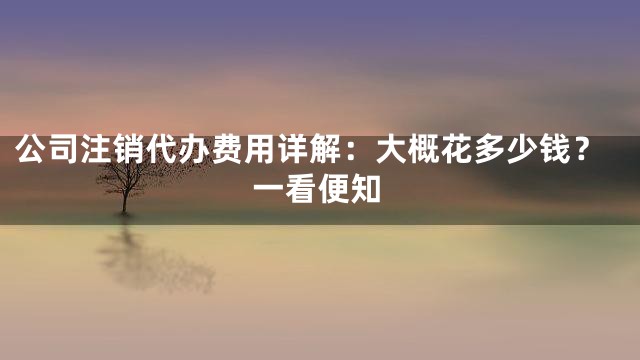 公司注销代办费用详解：大概花多少钱？一看便知