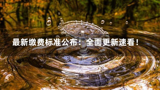 最新缴费标准公布：全面更新速看！
