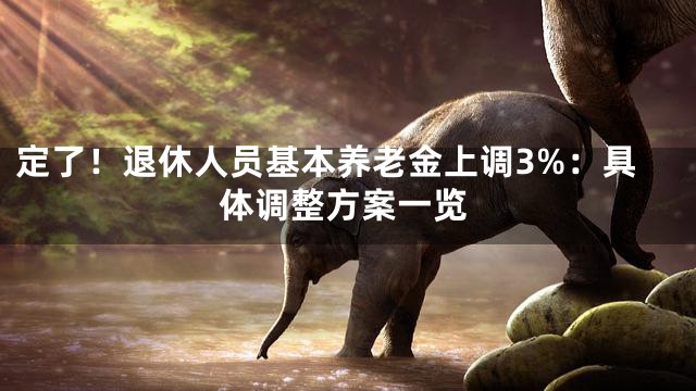 定了！退休人员基本养老金上调3%：具体调整方案一览
