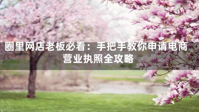 圈里网店老板必看：手把手教你申请电商营业执照全攻略