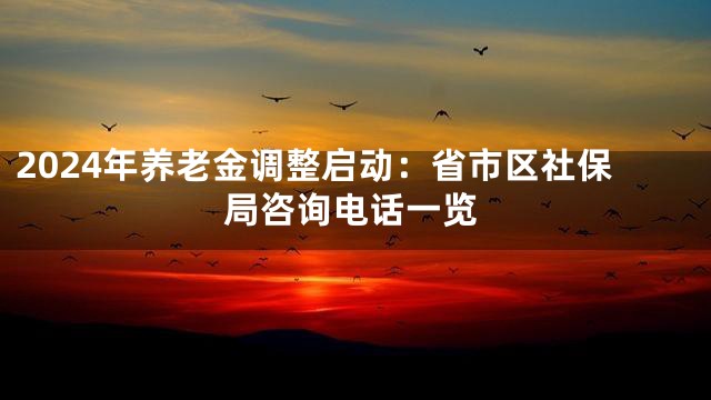 2024年养老金调整启动：省市区社保局咨询电话一览