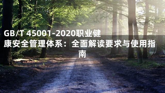 GB/T 45001-2020职业健康安全管理体系：全面解读要求与使用指南