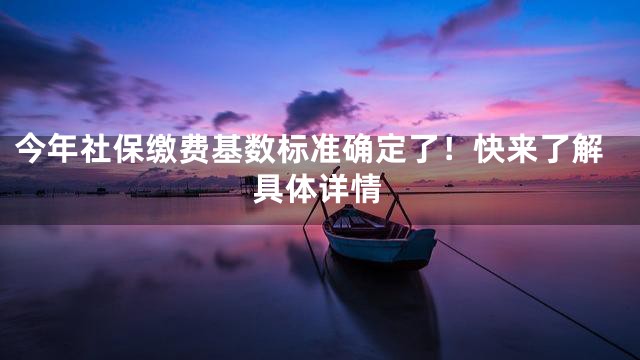 今年社保缴费基数标准确定了！快来了解具体详情
