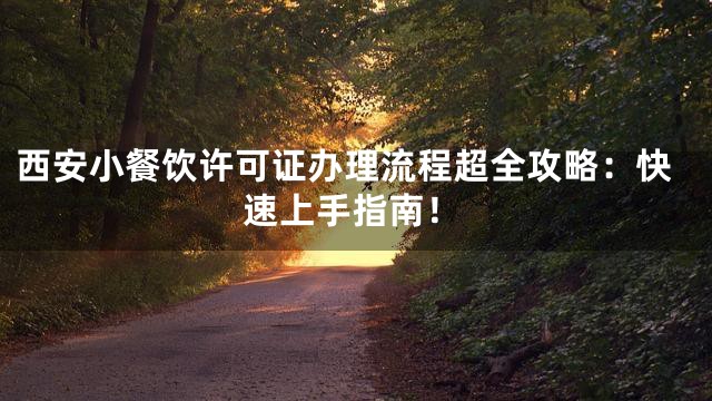 西安小餐饮许可证办理流程超全攻略：快速上手指南！