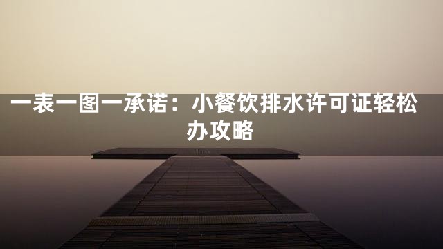 一表一图一承诺：小餐饮排水许可证轻松办攻略